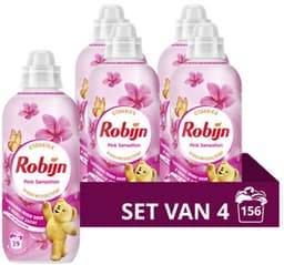 Robijn - Wasverzachter - Pink Sensation - 4 flessen - 156 wasbeurten - Voordeelverpakking — thumbnail 1