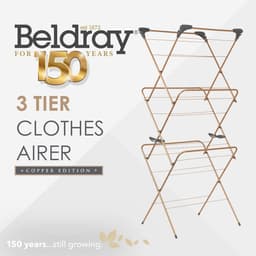 150-jaar jubileum koperen editie elegant kledingrek - 3 lagen - 15 meter droogruimte - opvouwbaar en compact - maximaal 15 kg belasting — thumbnail 3