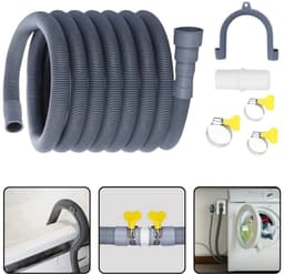 Wasmachine Afvoerslang - 1,5 Meter Verlengset - Flexibele Gegolfde Afvoerslang Voor Vaatwasser & Wasmachine - Eenvoudig te Installeren — thumbnail 1