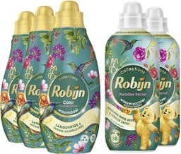 Robijn Perfect Match Vloeibaar Wasmiddel en Wasverzachter Pakket - Color Paradise Secret - voor een intense geurbeleving van kleding - set van 5 (60 wasbeurten) — thumbnail 2