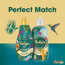 Robijn Perfect Match Vloeibaar Wasmiddel en Wasverzachter Pakket - Color Paradise Secret - voor een intense geurbeleving van kleding - set van 5 (60 wasbeurten) — thumbnail 3