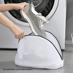 Wasnet voor schoenen, 2-delige mesh tas met rits, 40 x 25 x 25 cm, ideaal voor sneakers en sokken, wasmachine bestendig, beschermt tijdens het wassen — thumbnail 4