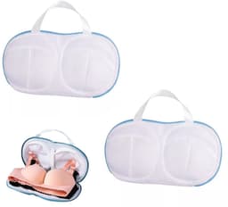 2-delige dames bh-waszak, bh-tassenset, met rits, geschikt voor de wasmachine, 32,5 x 12 cm (blauw) — thumbnail 1