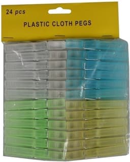 Wasknijpers - kunststof - 120x stuks - kleuren mix - 8 cm - was ophangen - knijper — thumbnail 3