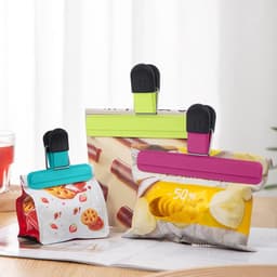 12 stuks kleine sluitklemmen, kunststof voedselklemmen, zakclips, voedselzakclips, vershouden chipclips, zakclips voor geopende snackzakken, koffie en midden van het leven (7,7 x 6,5 cm) — thumbnail 3