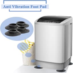 4 stuks anti-vibratie wasmachine pads - wasdroger machine rubberen stabilisator mat voetsteunproducten voor anti-lopen ruisonderdrukking en schokdemper — thumbnail 3
