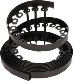 Flexibele Kunststof Gazonrand 20 Grondankers - Lengte 10m - Hoogte 4cm - Zwart — thumbnail 1