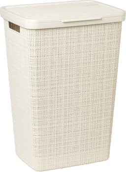 Lux en modern wasmand met deksel - 58 liter - beige — thumbnail 5
