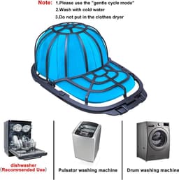 Cap Washer 2 maten - basecap rekken geschikt voor volwassenen en kinderen - baseball caps reiniger - cap wassen wasmachines vormset zwart Wasmachine rek — thumbnail 5