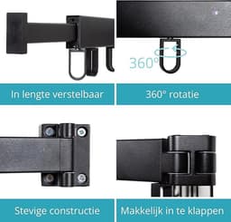 Wanddroogrek - Wasrek - Droogrek - Wand Droogrek - Wanddroogrek Inklapbaar - Was Drogen — thumbnail 3