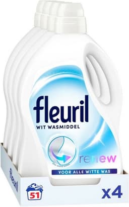 4x Fleuril Vloeibaar Wasmiddel Renew Witte Was 51 Wasbeurten 2,55 liter — thumbnail 4