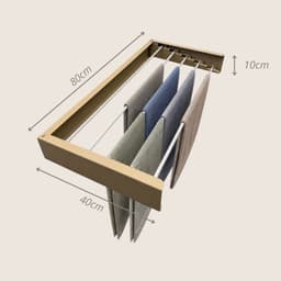 Beige wanddroogrek - 80cm 4 meter drooglengte - inklapbaar - wasrek hangend - droogrek uitvouwbaar — thumbnail 2