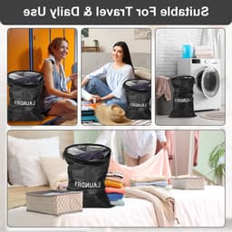 Waterdichte Waszakken Set van 4 - 3 Maten voor Vuile Kleding, Zwemmen, Yoga en Reizen, Vouwbare Waszakken voor Gezinnen en Vakanties — thumbnail 5