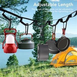 Reiswaslijn - Draagbare lijn - Kleding drogen - Intrekbaar en winddicht - Rekbaar - Zwart — thumbnail 4