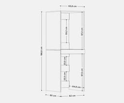 Badkamerkast - Wastoren Kast - Wasmachine Opbergen - Uittrekbaar Werkblad - 187cm Hoog - Wit — thumbnail 5