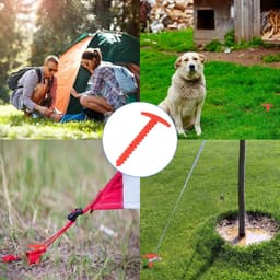 Grondankers Tentharingen - Winddicht Stevig - Tent Bevestigen - T-vormige Handgreep - 10 Stuks 5.7 Inch - Rood — thumbnail 2