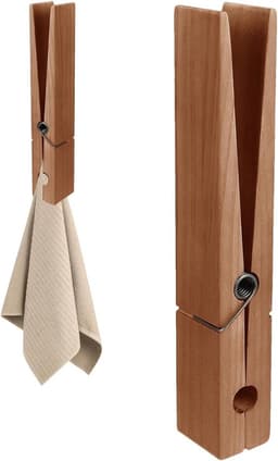 Houten Wasknijpers - Grote Clips - Handdoeken Ophangen - Robuust Hout - 30 cm - Zwarte Walnoot — thumbnail 1