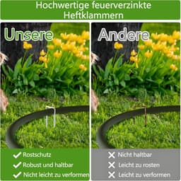 Byshayne- Grondankers 50 Stuks - Roestvrij Staal - Haringen/Tentharingen - Voor Tuinvlies/Onkruidvlies - U-vormige Grondhaken - 150/200 mm x 40 mm x Ø 2,5 mm — thumbnail 5