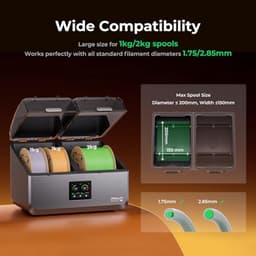 Filamentdroger voor 3D-printers met 4 Spoelen en Dubbele Verwarmingskamers — thumbnail 5