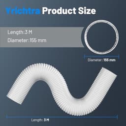 PromoHome Afzuigslang Ø150mm, 3m Lengte, Aluminium Flexbuis, Warmte-isolatie en Geluidsdemping, Eenvoudige Installatie, Snijbaar, Ventilatiebuis voor Droger en Afzuigkap, Wit — thumbnail 2