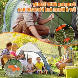 12 Stuks Schroefstijl Tentpinnen van 20 cm, Sterke Stalen Grondankers voor Kamperen, Buitenactiviteiten en Tuingebruik — thumbnail 4