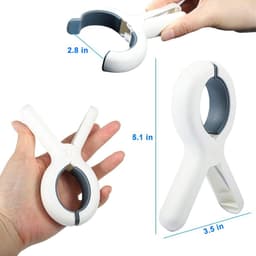 Strandhanddoekclips - Grote wasknijpers - Wassen drogen - Sterke grip houder - 6 stuks - Wit — thumbnail 2