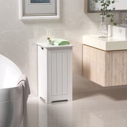 Wasmand Kast - Badkamerkast - Opbergmeubel - Wassorteerder - Kast met Wasmand - Wit — thumbnail 3