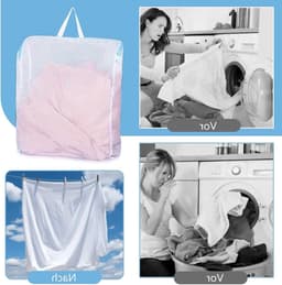 Grote wasnetten voor wasmachine, 50 x 60 cm, herbruikbare waszakken met ritssluiting en handgrepen, ideaal voor kleding en lingerie tijdens reizen — thumbnail 5