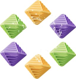 Wasbollen voor wasmachine - Set van 6 Herbruikbare Wasdrogersballen – Anti-Klit & Anti-Statisch – Zacht voor Textiel – Blauw|Paars|Geel – 5.8x5.8x5.8cm — thumbnail 1
