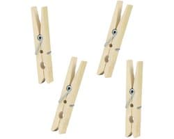 Urban Living Basic Size wasknijpers - 48x - bamboe - 7 cm