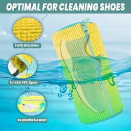2 stuks - Schoen waszak - Schoenwaszak - Schoenwaszak voor Wasmachine - Schoenentas - geschikt voor wasmachine en droger - geel - Herbruikbaar - 39*19 cm - 360° rondom reiniging — thumbnail 3