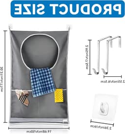 Hanging Waszak voor Reizen en Kamperen met Zuignap en Deurhaak - Ruimtebesparende Oplossing voor Vuil Wasgoed en Opslag op Hellende Wanden — thumbnail 5