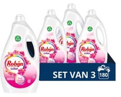Robijn - Vloeibaar Wasmiddel Color Pink Sensation 60 Wasbeurten - 3 x 3 liter - Voordeelverpakking