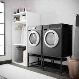 Wasmachine Verhoger - Opbouwmeubel Sokkel - Apparaten Verhoging - Dubbel Anti-tril - 45 cm hoog - Zwart — thumbnail 2