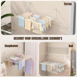 REN®roogrek - Wasrek - Droogrek - Wit - 81cm x 6cm x 8cm — thumbnail 5
