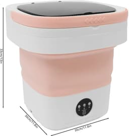 VIEMAE Mini wasmachine - Kleine wasmachine - Wasmachine opvouwbaar - 3 programma's - 12L - Roze — thumbnail 3
