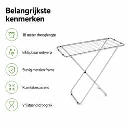 HomeLux Droogrek 18 meter - Inklapbaar - Vrijstaand - Metaal - Zilver — thumbnail 2