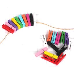 Houten Mini Knijpers - Kleine Clips - Foto's Ophangen - Natuurlijk Hout Materiaal - 100 Stuks - Gemengd — thumbnail 5