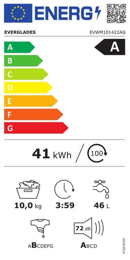 EVERGLADES EVWM101422AG - 72 dB Wasmachine (10 kg, 1400 rpm, A) — thumbnail 2