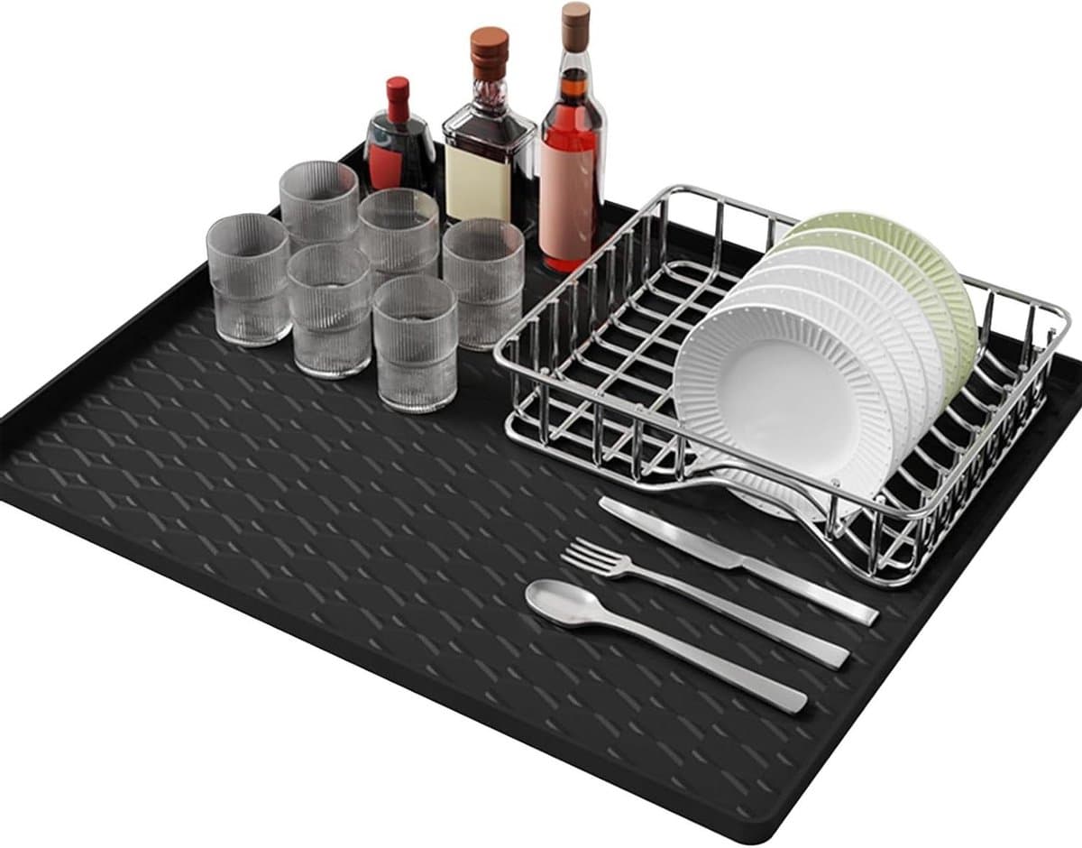 Afdekking voor Wasmachine - Apparaatmat Beschermmat - Apparaten Beschermen - Hittebestendig en Antislip - 60 x 60 cm - Zwart — afbeelding 1