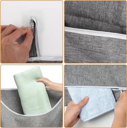 Set van 2 Hangende Waszak 91x56 cm - Wand Wasmand 100L van Oxfordstof - Opbergorganizer Achter de Deur met Rits Onder voor Badkamer en Slaapkamer — thumbnail 2