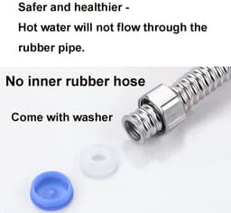 Dailygoods- Flexibele Waterleiding 80 cm - Roestvrij Stalen Gegolfde Pijp - Antitwist Slangconnector - Onbreekbare Waterpijp - Voor Keuken/Badkamer - Handig in Gebruik — thumbnail 4