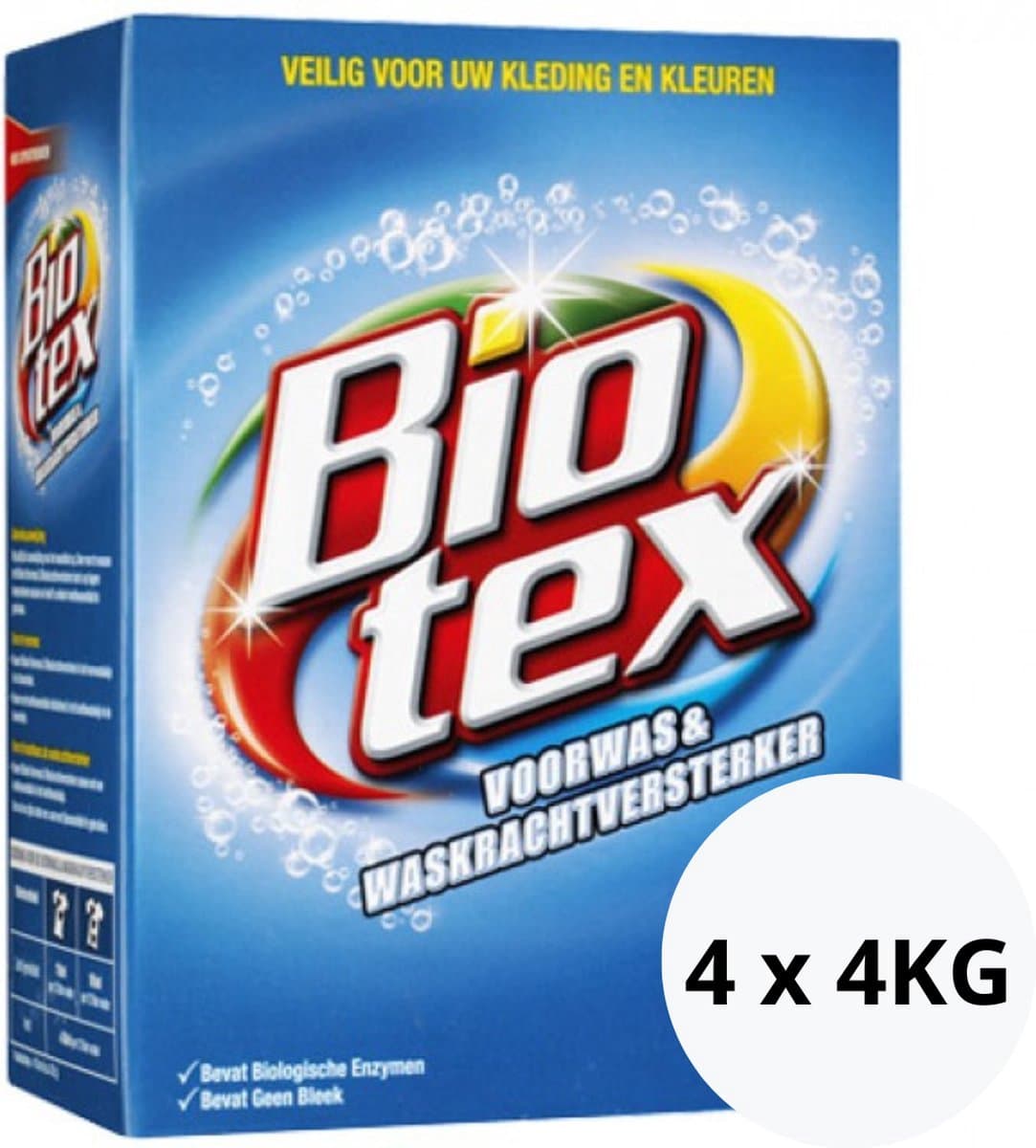 Biotex Voorwas & Waskrachtversterker Waspoeder - 4 x 4 KG - Voordeelverpakking — afbeelding 1