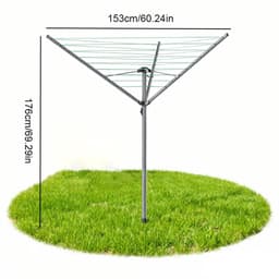 Innovastore Droogmolen- Waslijn - Droogrek - Wasmolen - 176x153cm - Wasknijpers - Beschermhoes - Grondfitting - 30cm - Zilver — thumbnail 1