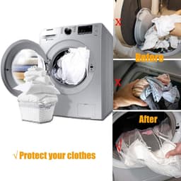 Sac à Linge - Fillets de Wasse Sac a Linge-Witwasserijzakken voor het beschermen van de kleding te wassen in de machine - Deel van 2 - Wit — thumbnail 4