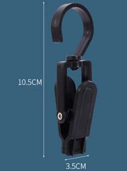 16 stuks -draaibare handdoekclip-kledingclip- gordijnclip-sokkenclip-multifunctionele hoedclip-handschoenclip met haak- kledingclip-stoffenclip-zwart-10,5*3,5 cm-voor het drogen van kleding, hoeden, handdoeken, sokken en handschoenen — thumbnail 2