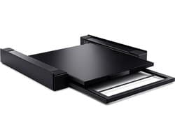 ProductXpert Stacko™ - Stapelkit - Tussenstuk - Uitschuifbare Plank met Handdoekhouder - Wasmachine en Droger - Zwart - Antislip