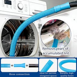 5-Delige Wasmachine Reinigingsborstel - Flexibele Vent Borstel - Drogerontluchtingsreinigingsset - Pijpenreinigingsborstel - Wasmachine Reinigingsborstel - Radiatorreinigingsborstel - Geschikt Voor Droger, Kleding, Koelkast - Blauw — thumbnail 4