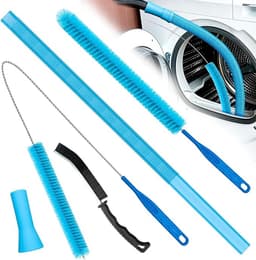 5-Delige Wasmachine Reinigingsborstel - Flexibele Vent Borstel - Drogerontluchtingsreinigingsset - Pijpenreinigingsborstel - Wasmachine Reinigingsborstel - Radiatorreinigingsborstel - Geschikt Voor Droger, Kleding, Koelkast - Blauw — thumbnail 1