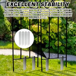 Dailygoods- Grondankers U-vormig 4 stuks - Roestvrij Staal - Robuuste Bevestiging - Voor Rozenbogen - Tuin en Outdoor Structuren - Corrosiebestendig - Tuinankers — thumbnail 4